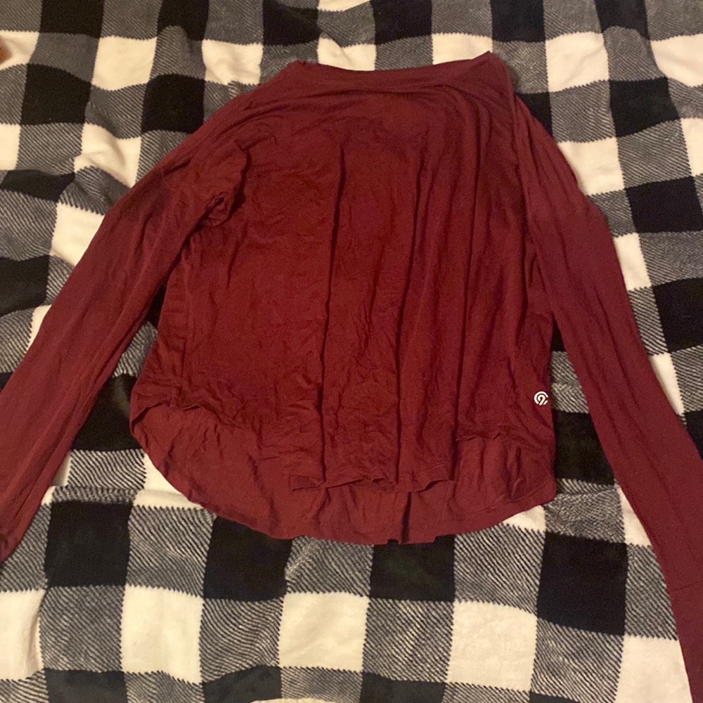 maroon champion long sleeve tee shirt